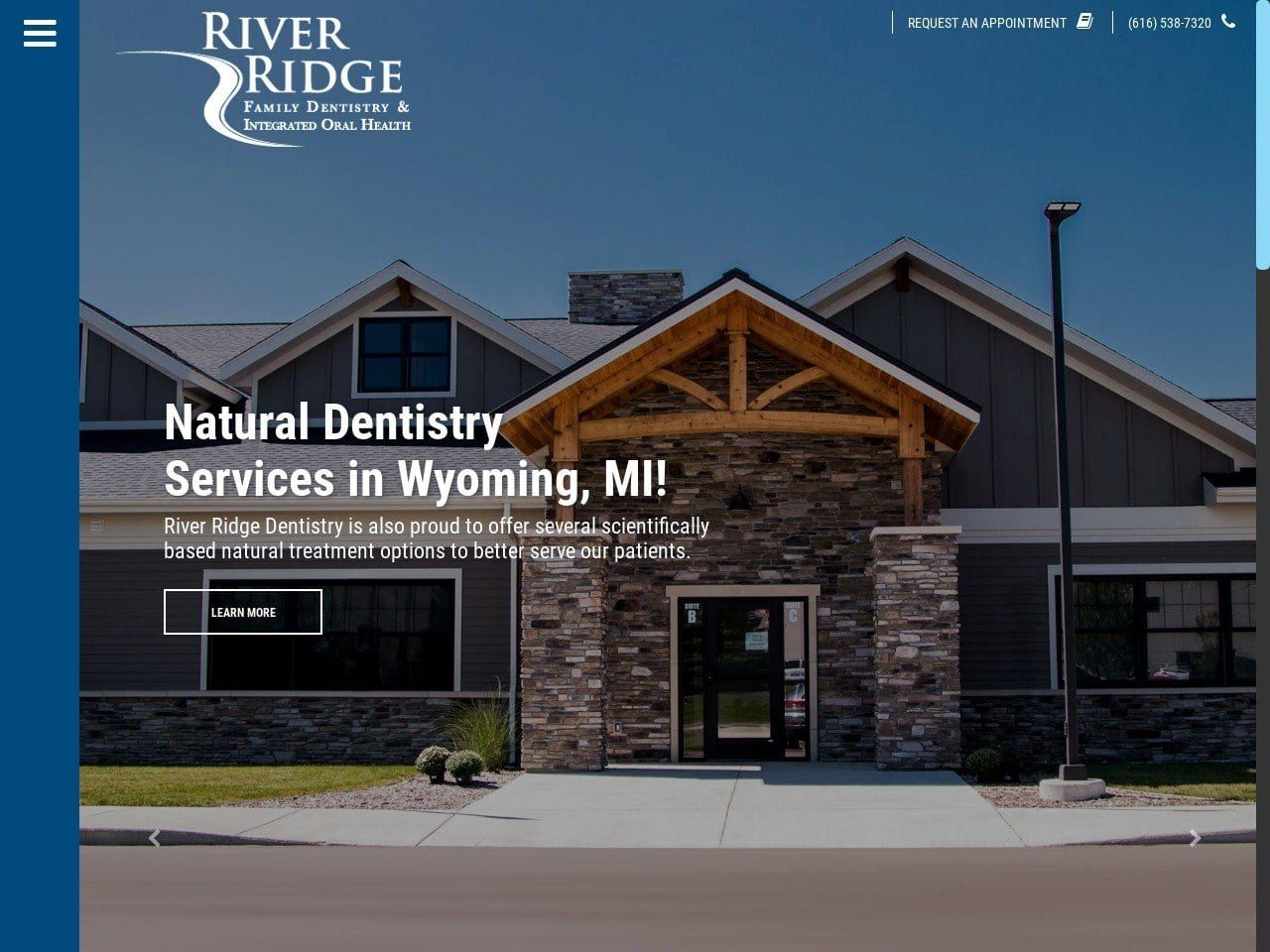River Ridge Dentist Website Screenshot from riverridgedentistry.com