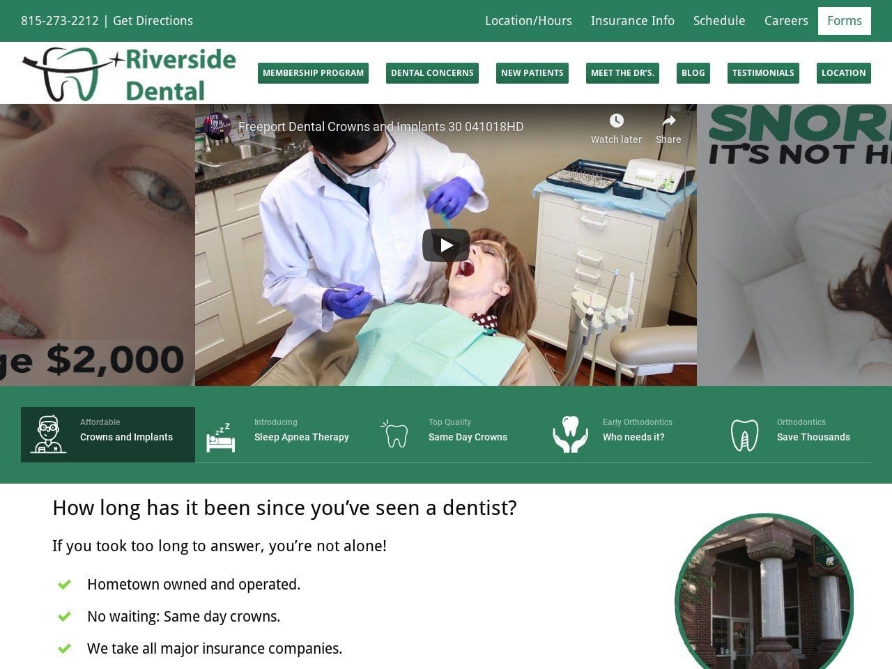 Scott Bares DDS Website Screenshot from riversidedentalpc.com