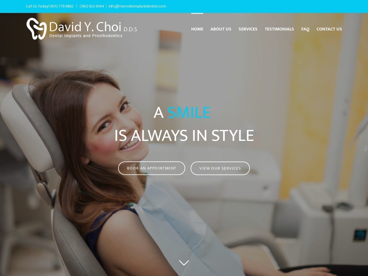 Dr. David Choi D.D.S. Website Screenshot from riversideimplantdentist.com