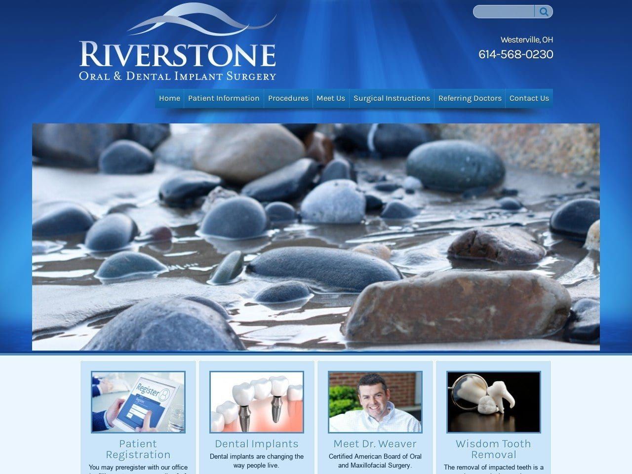 Riverstone Oral Dentist Website Screenshot from riverstoneoralsurgery.com