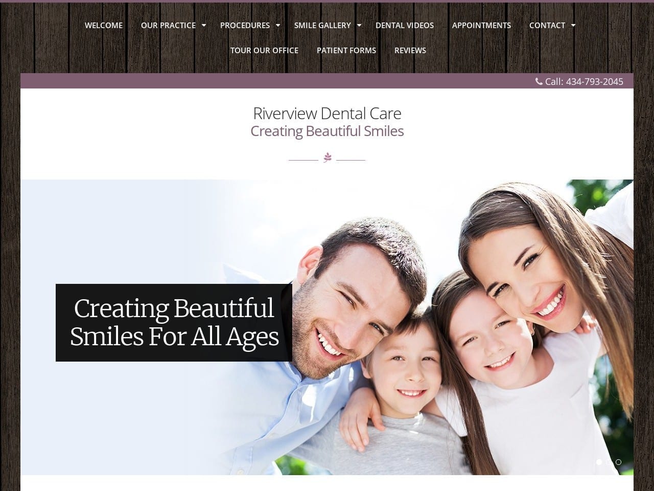 Riverview Dental Care Website Screenshot from riverviewdental-va.com