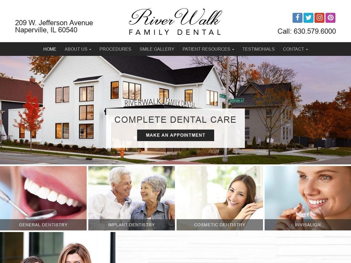 RiverWalk Family Dental Website Screenshot from riverwalkfamilydental.com