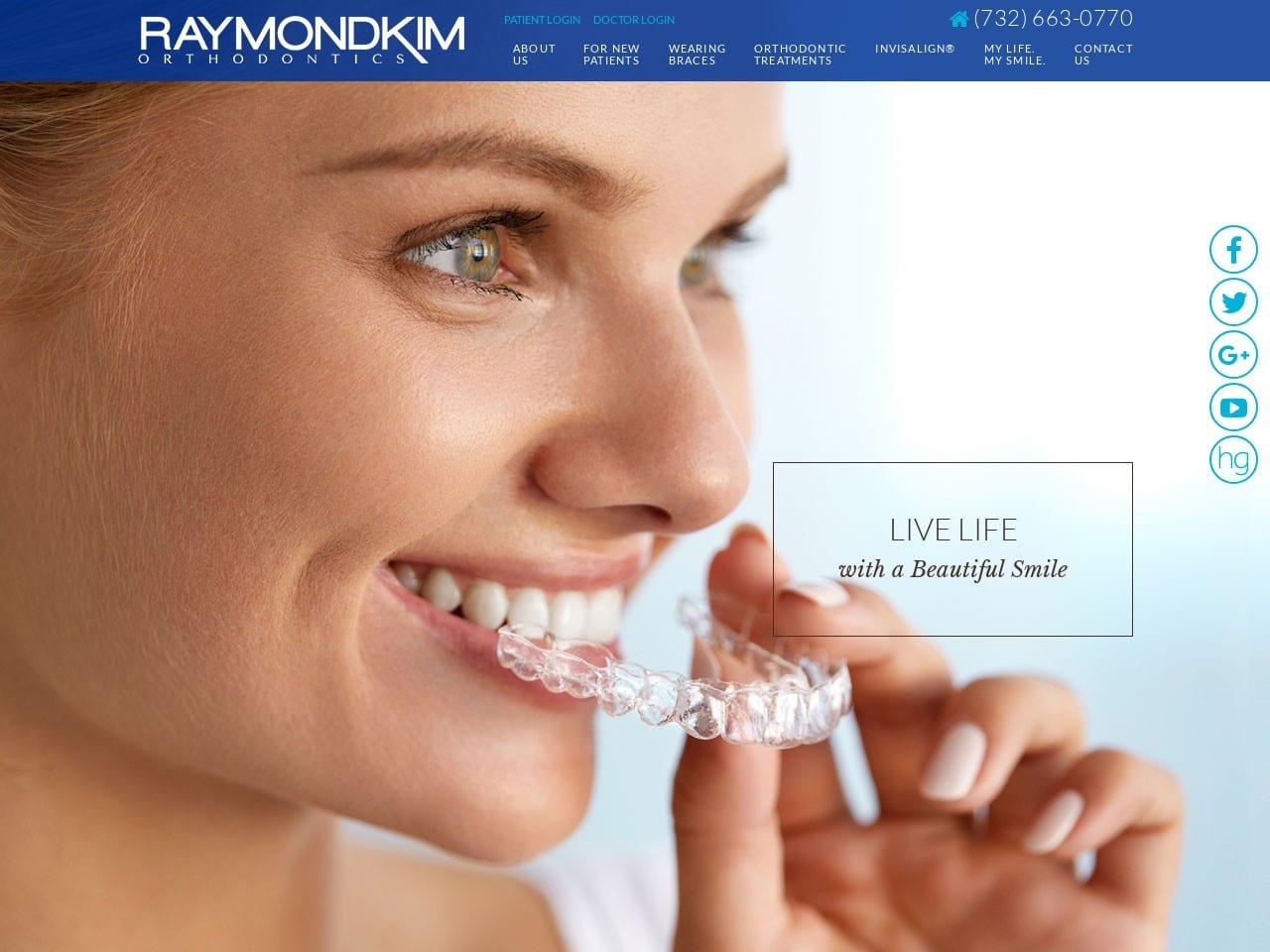 Raymond Kim Orthodontics Website Screenshot from rkimortho.com