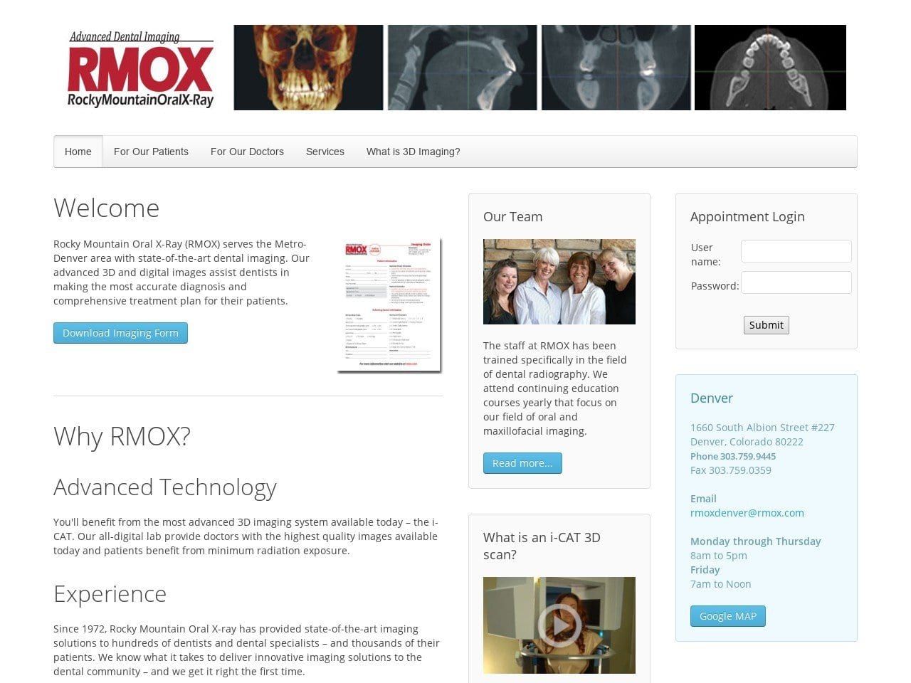 Rocky Mountain Oral Dentist Website Screenshot from rmox.com