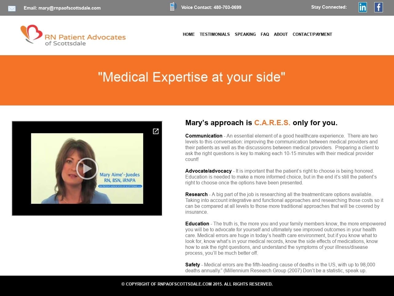 RN Patient Advocates of Scottsdale PLLC Website Screenshot from rnpaofscottsdale.com