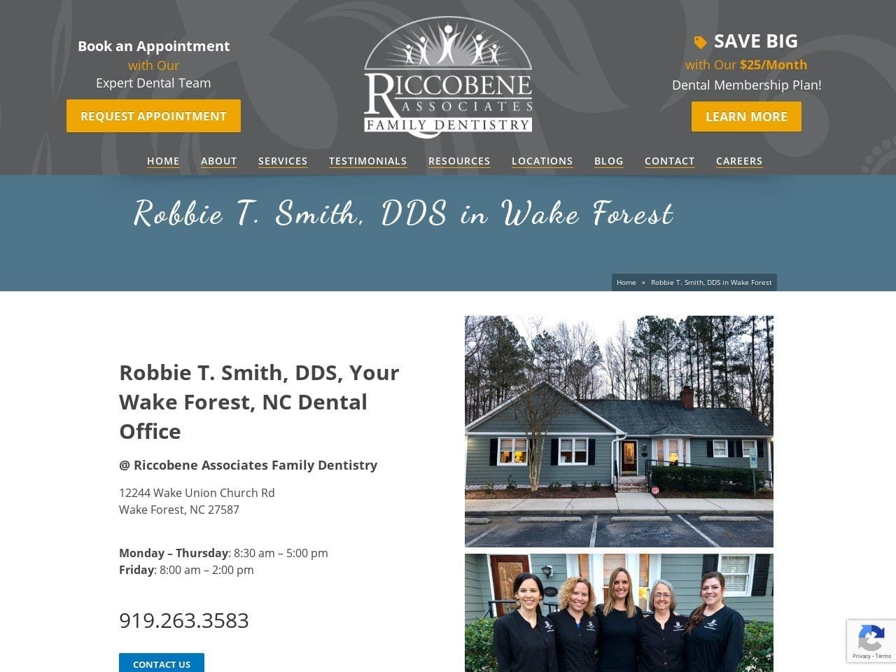 Robbie T. Smith DDS Website Screenshot from robbiesmithdds.com