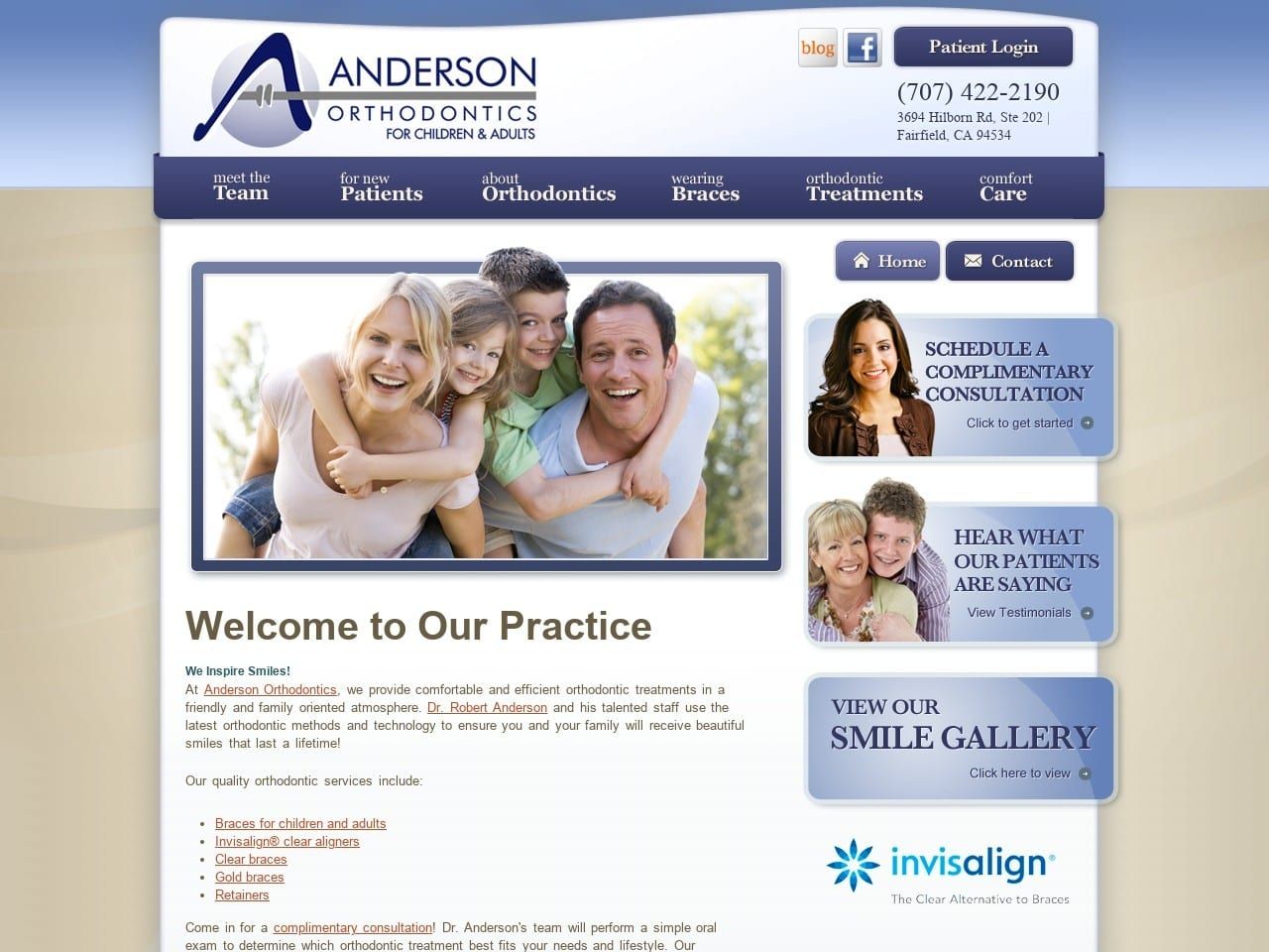 Anderson Robert W DDS Website Screenshot from robertandersonortho.com