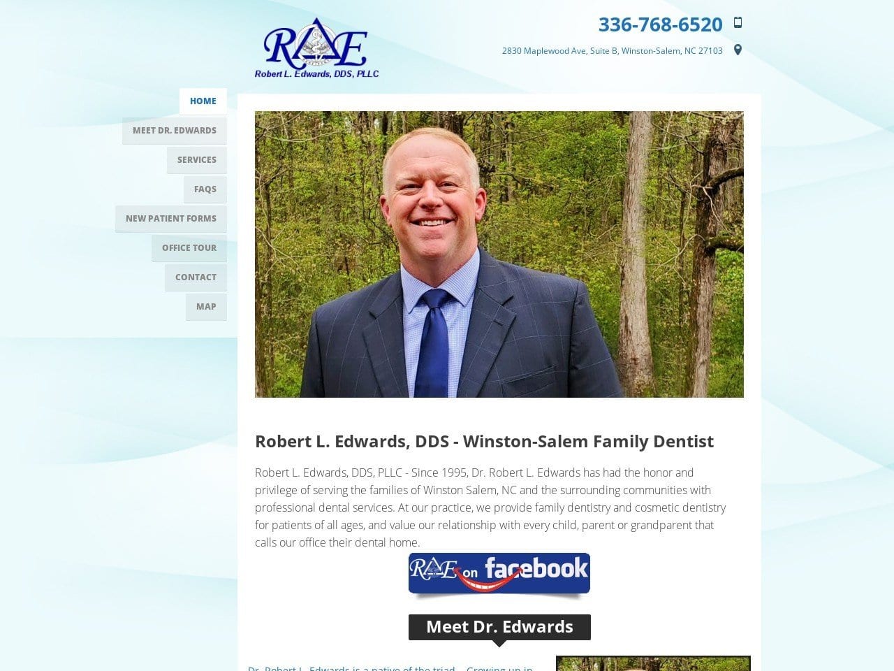 Robert L Edwards DDS PLLC Website Screenshot from robertedwardsdds.com