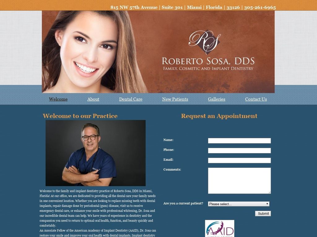 Sosa Roberto DDS Website Screenshot from robertososadds.com