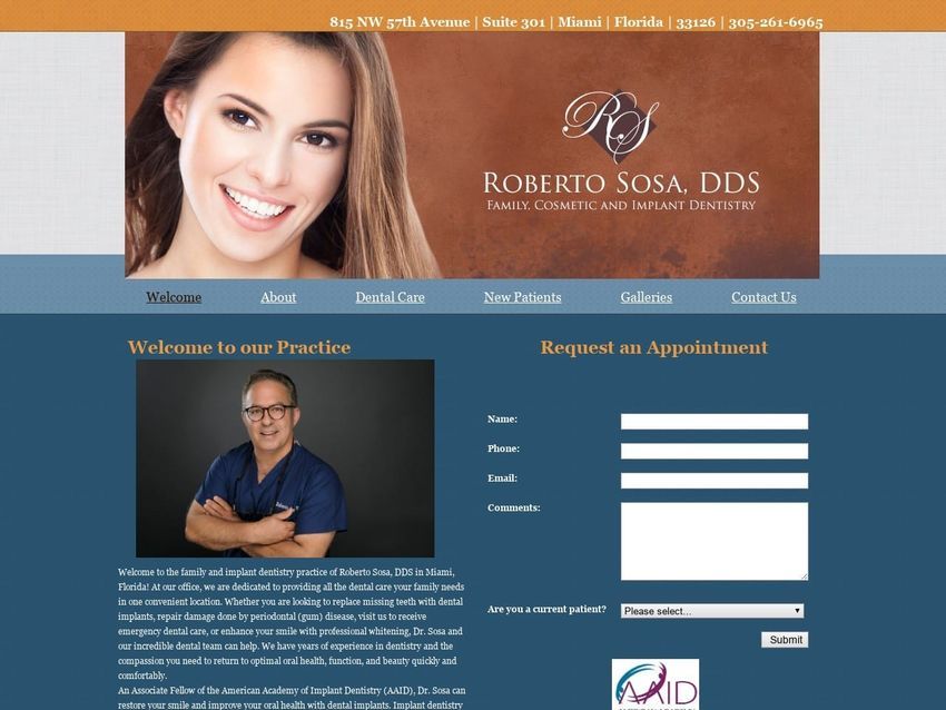Sosa Roberto DDS Website Screenshot from robertososadds.com