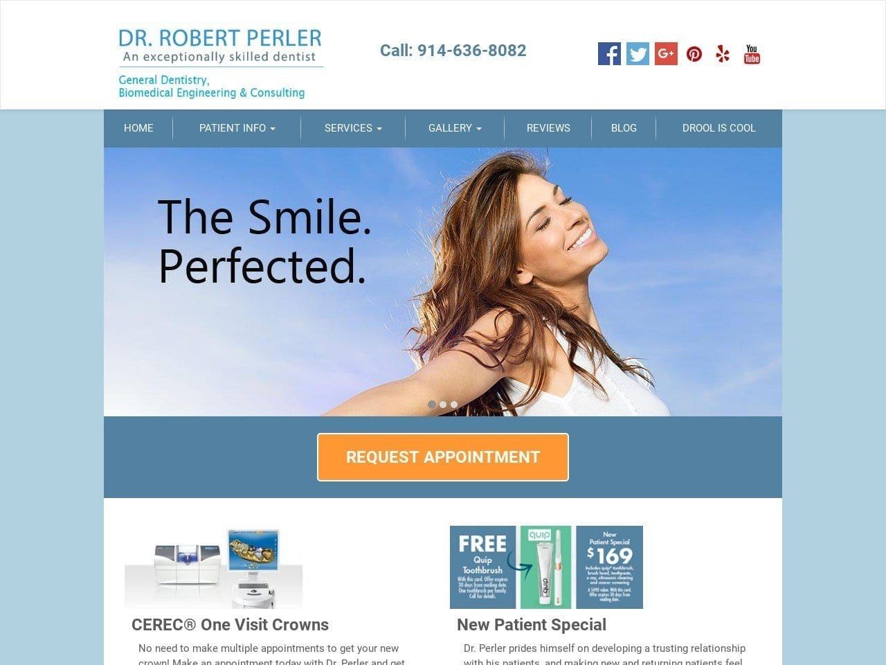 Dr. Robert F. Perler DDS Website Screenshot from robertperlerdds.com