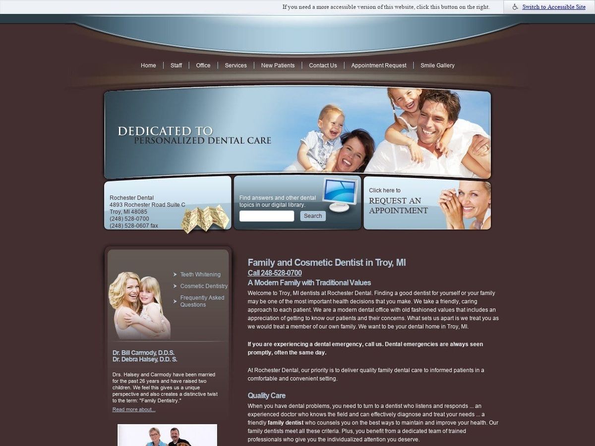 Rochester Dental Website Screenshot from rochesterdentalsmiles.com