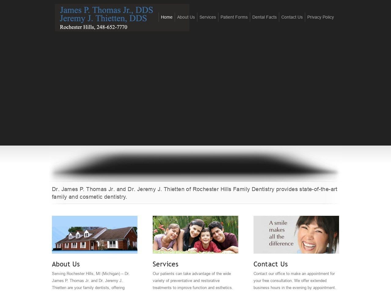 Rochester Hills Website Screenshot from rochesterhillsdentistry.net