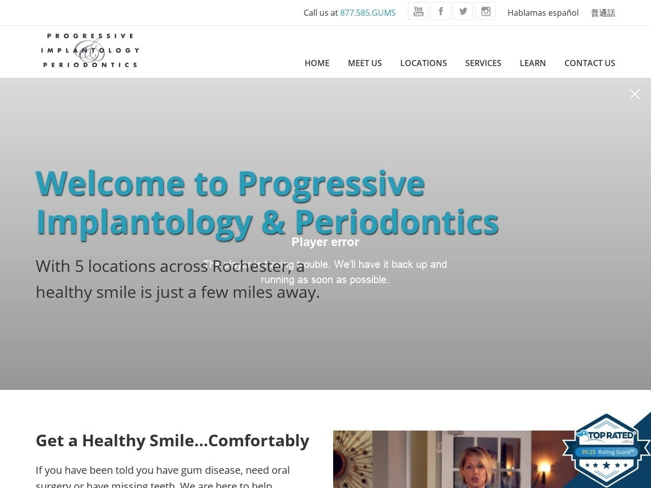 Progressive Implantology & Periodontics Website Screenshot from rochesterperio.com