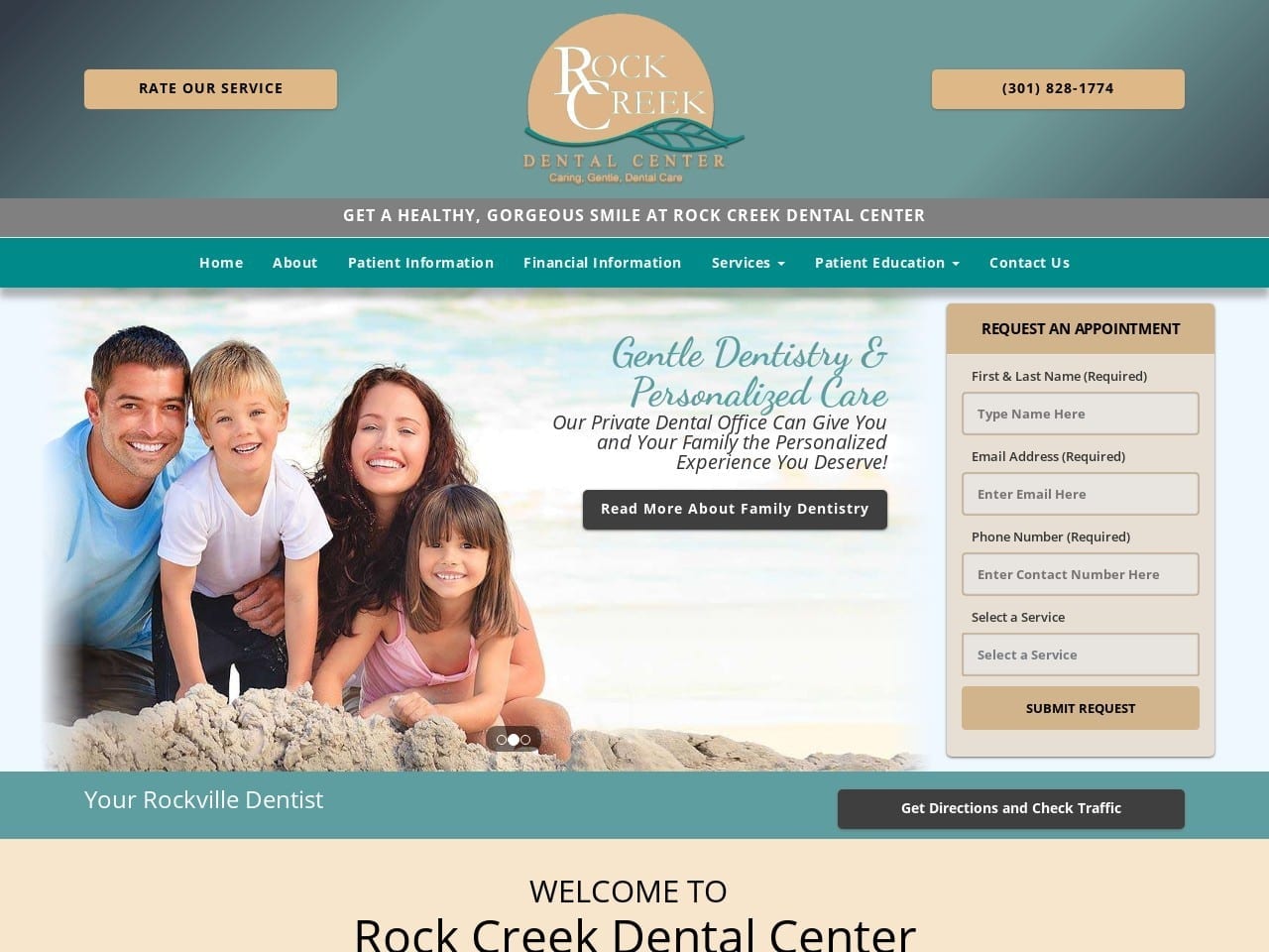 Rock Creek Dental Center Website Screenshot from rockcreekdentalcenter.com