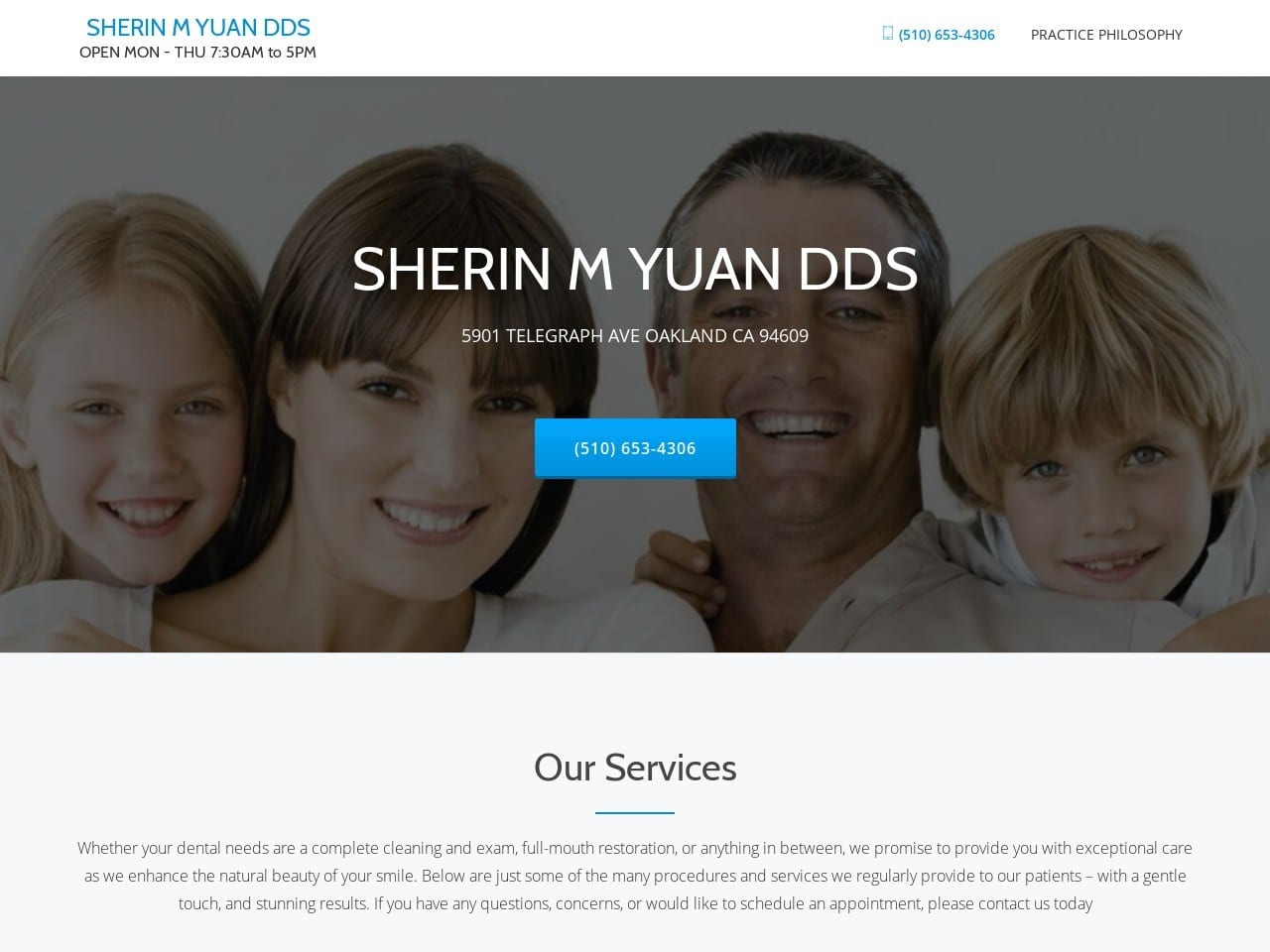 Sherin M Yuan DDS Website Screenshot from rockridgedentist.com