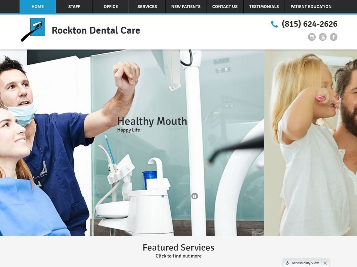 Rockton Dental Website Screenshot from rocktondental.net