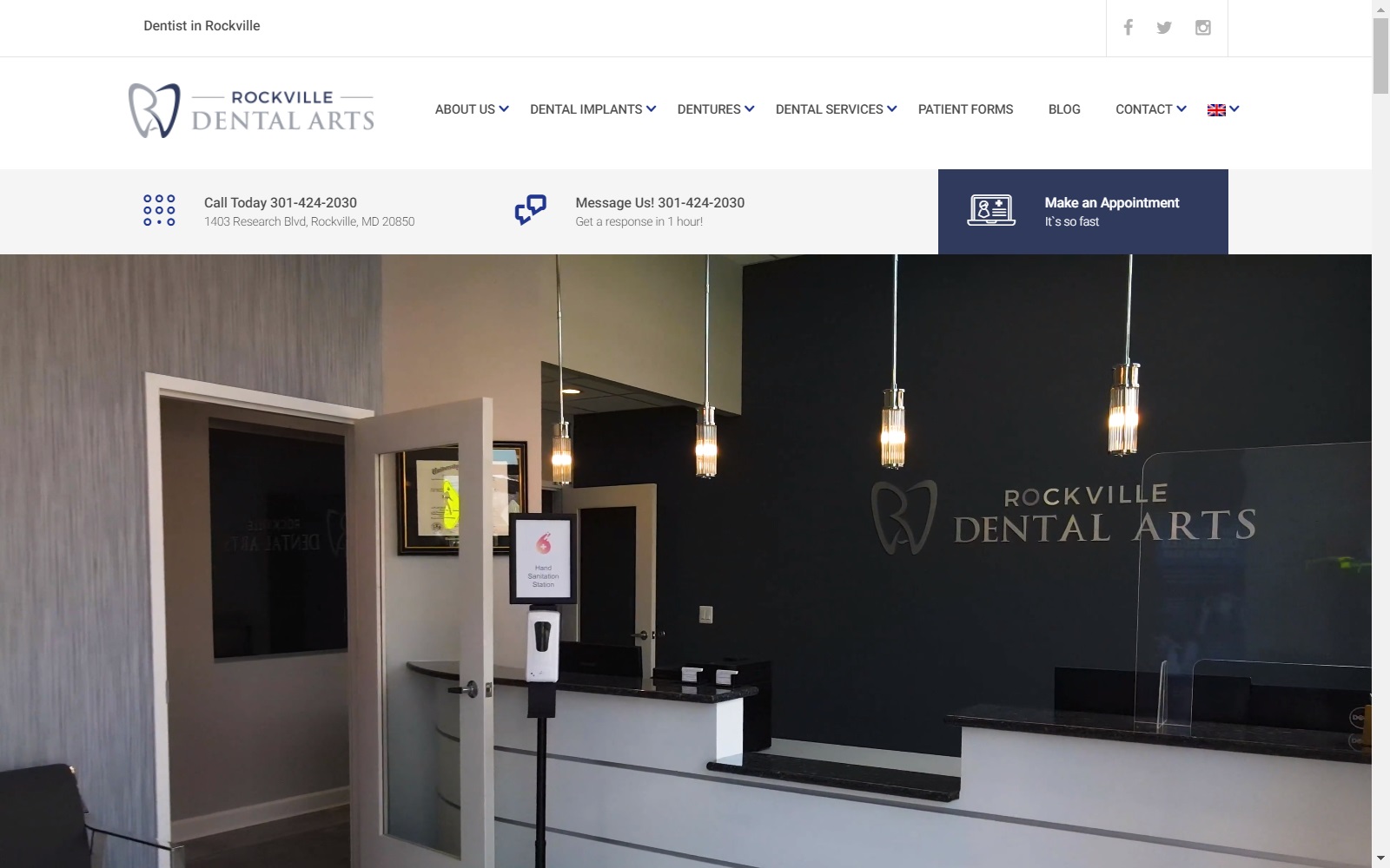 rockvilledentalarts.com screenshot