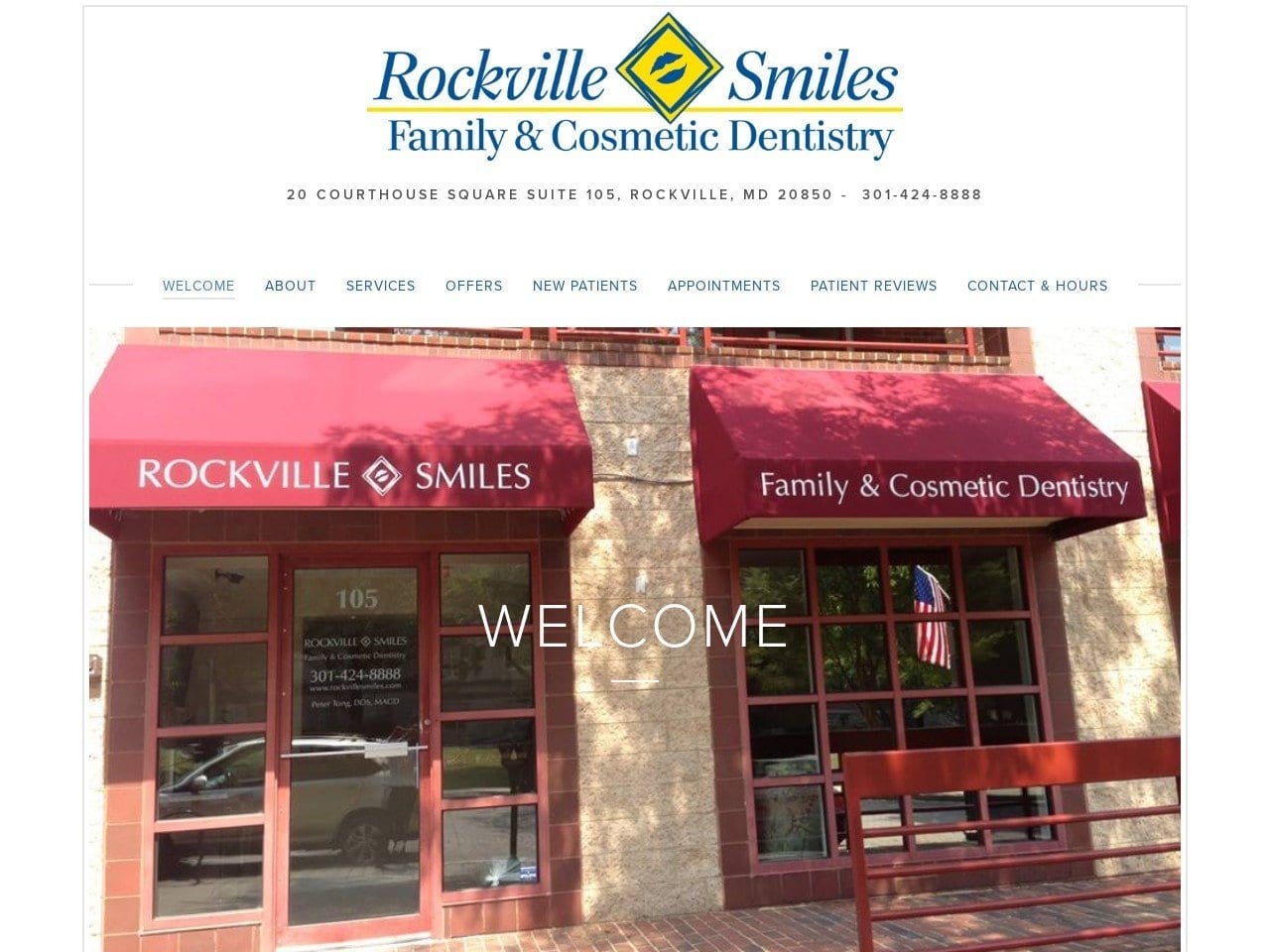 Rockville Smiles Website Screenshot from rockvillesmiles.com