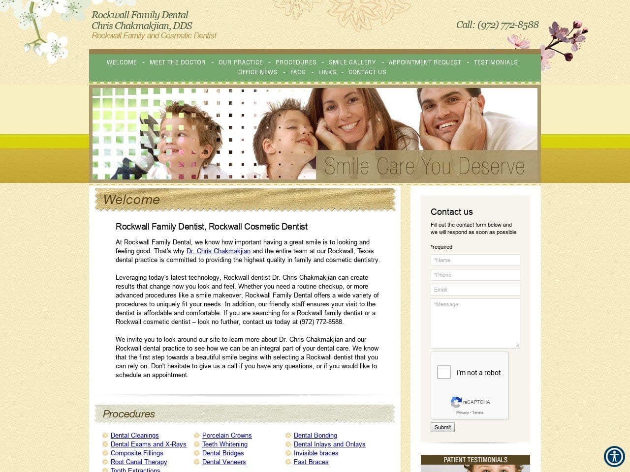 Rockwall Family Dental Website Screenshot from rockwallfamilydental.com