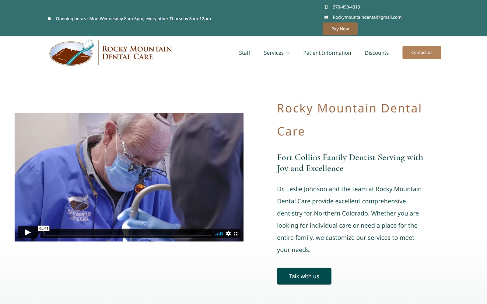 rockymountaindentalcare.com screenshot