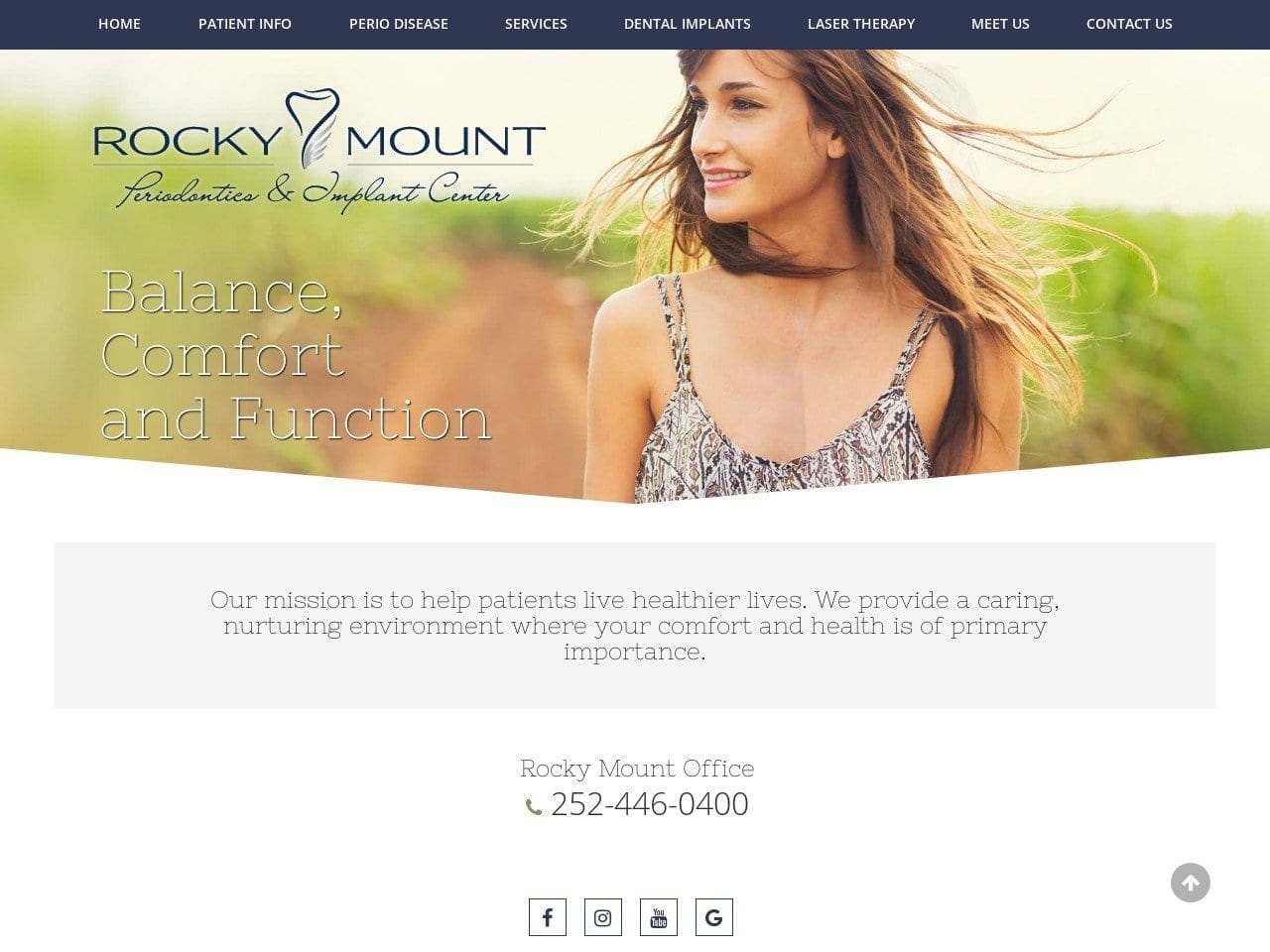 Drs Strickland Dentist Website Screenshot from rockymountperio.com