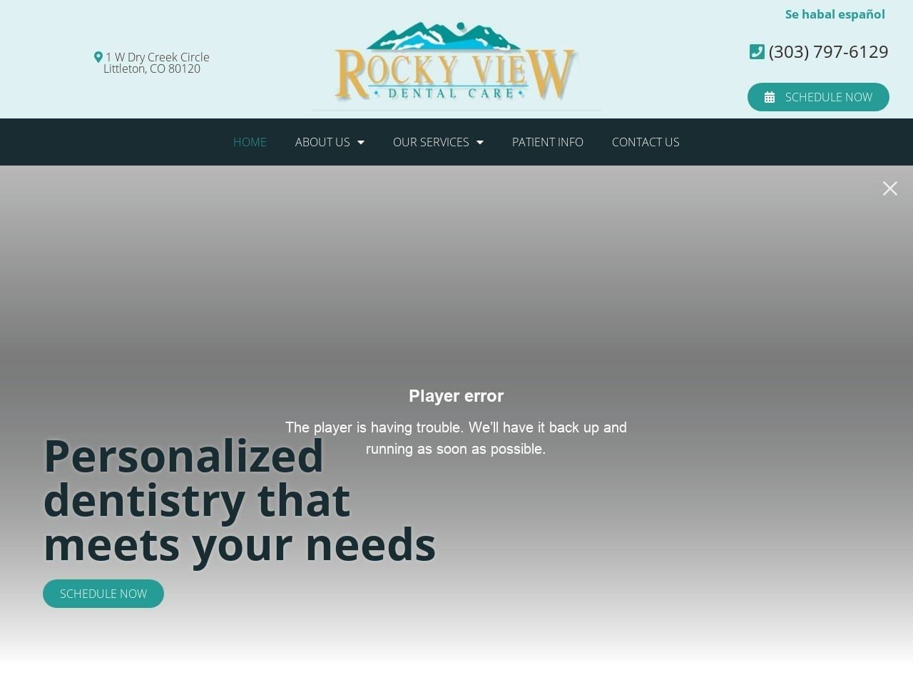Dr. Terry L. Wostrel Website Screenshot from rockyviewdentalcare.com