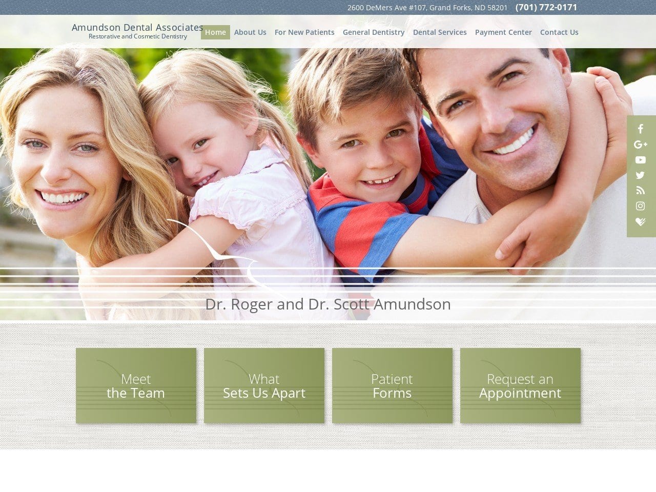 Roger M. Amundson DDS MAGD Website Screenshot from rogeramundsondds.com