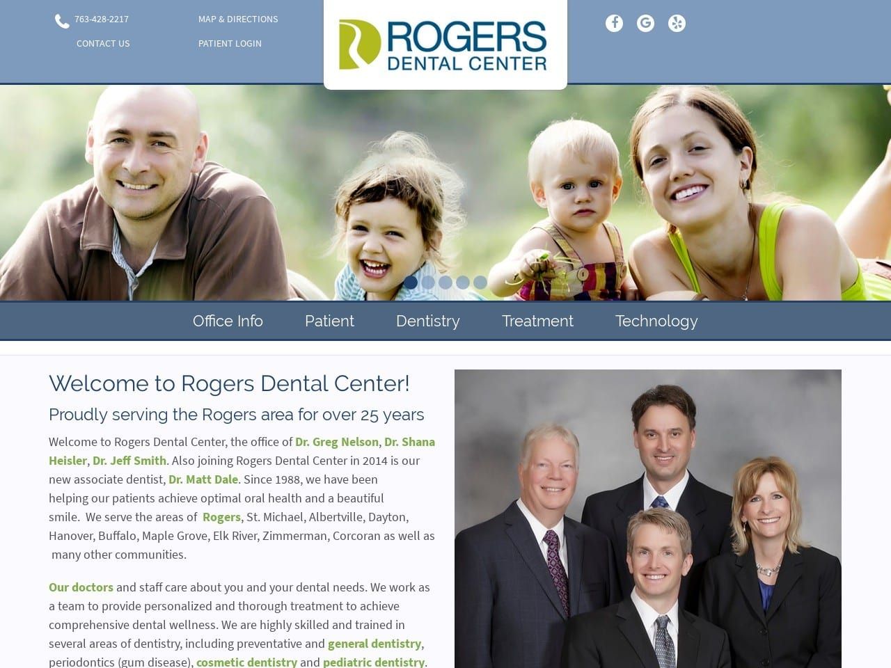 Rogers Dental Center Website Screenshot from rogersdentalcenter.com