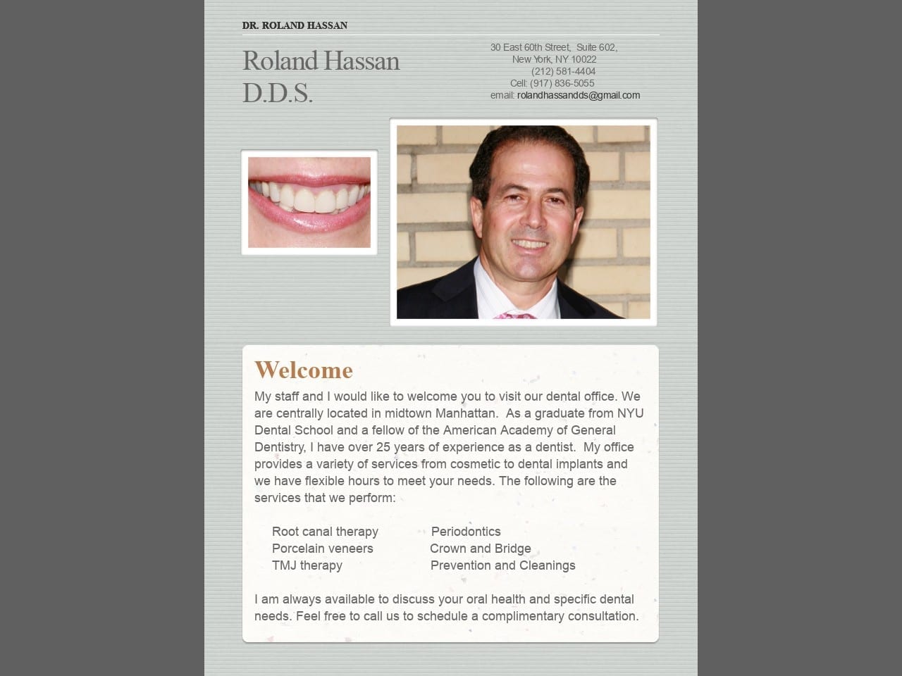 Hassan Roland DDS Website Screenshot from rolandhassandds.com