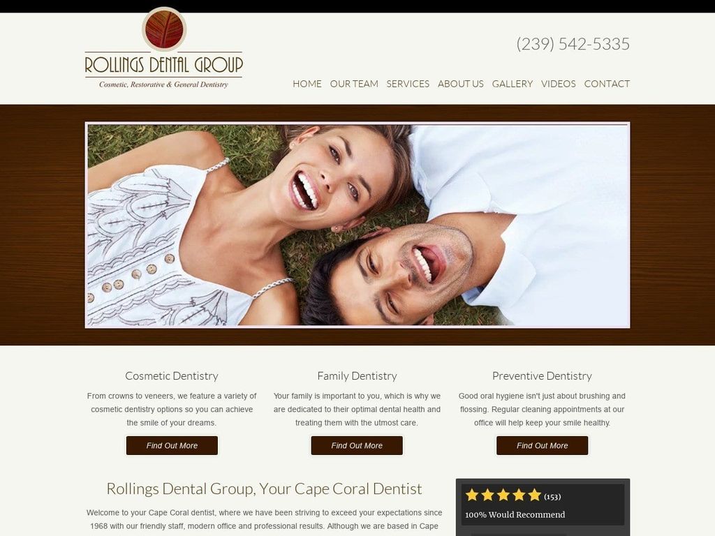 Rollings Dental Group Website Screenshot from rollingsdentalgroup.com