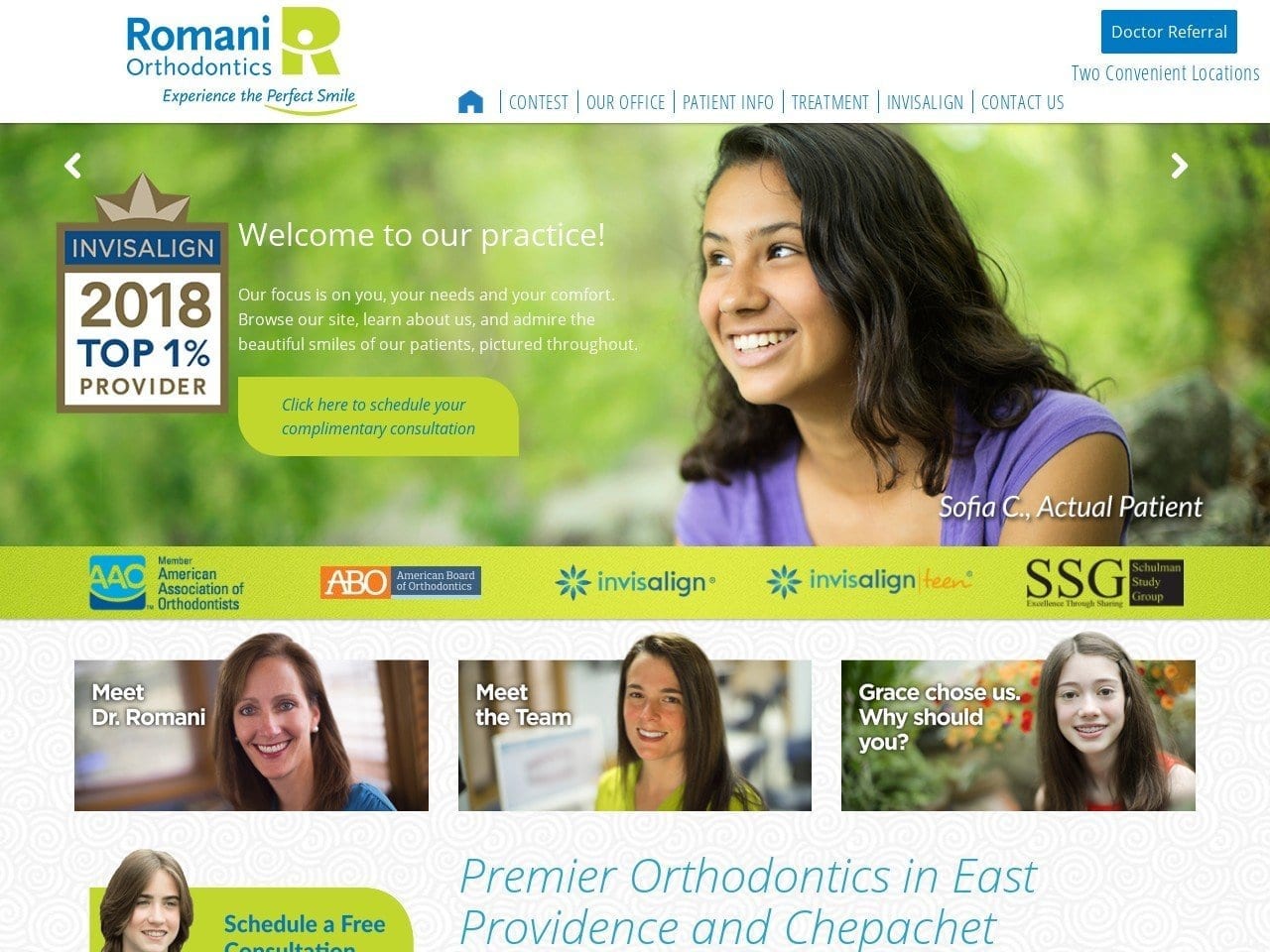 Romani Orthodontics Website Screenshot from romaniorthodontics.com