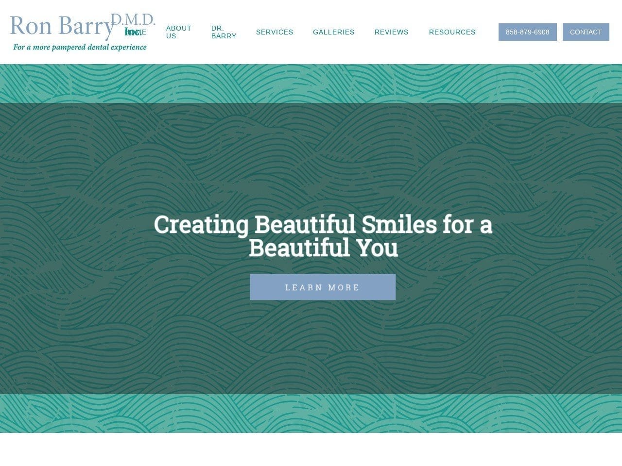 Ron Barry DMD Website Screenshot from ronbarrydmd.com