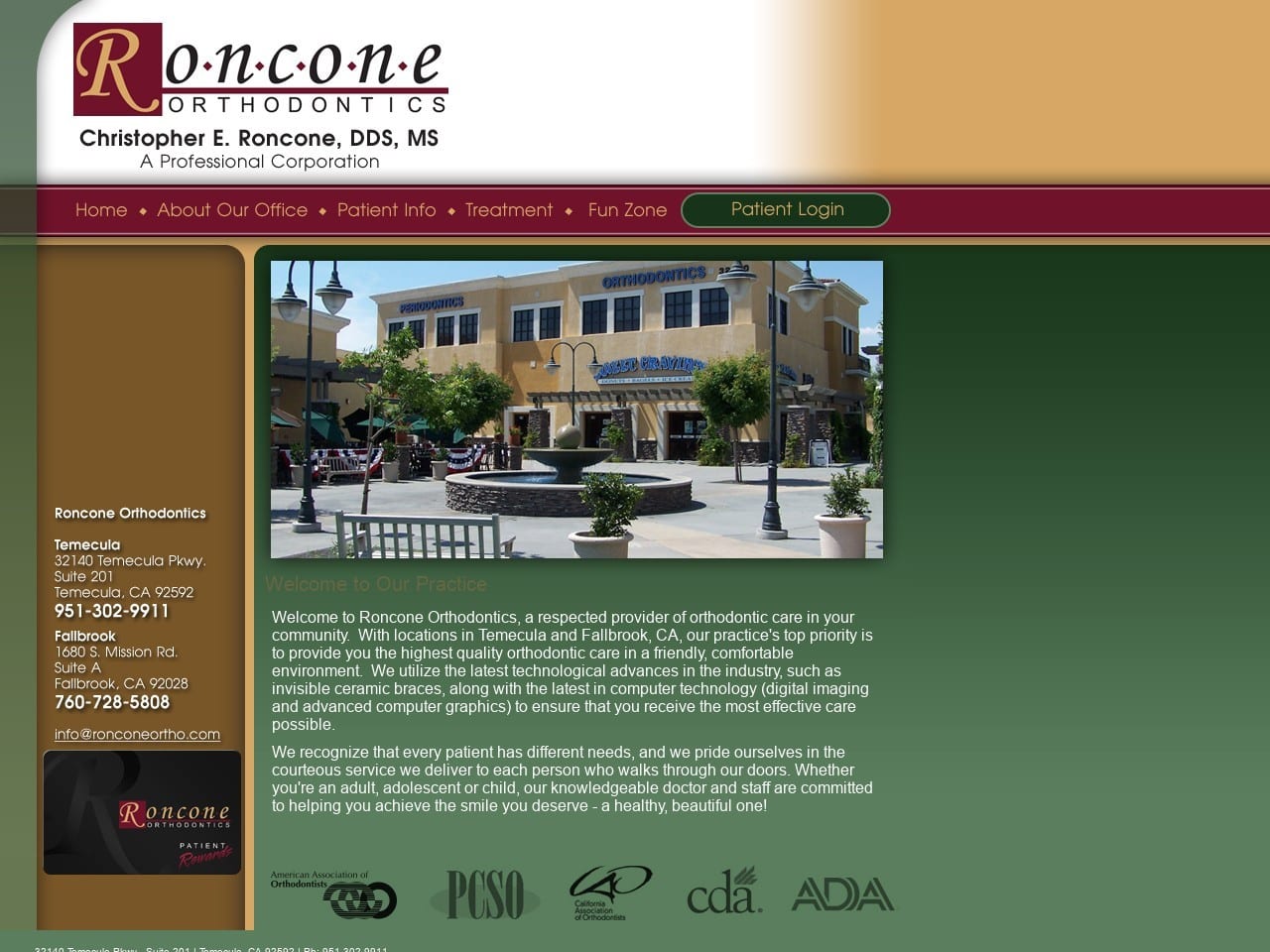 Roncone Chris DDS Website Screenshot from ronconeortho.com