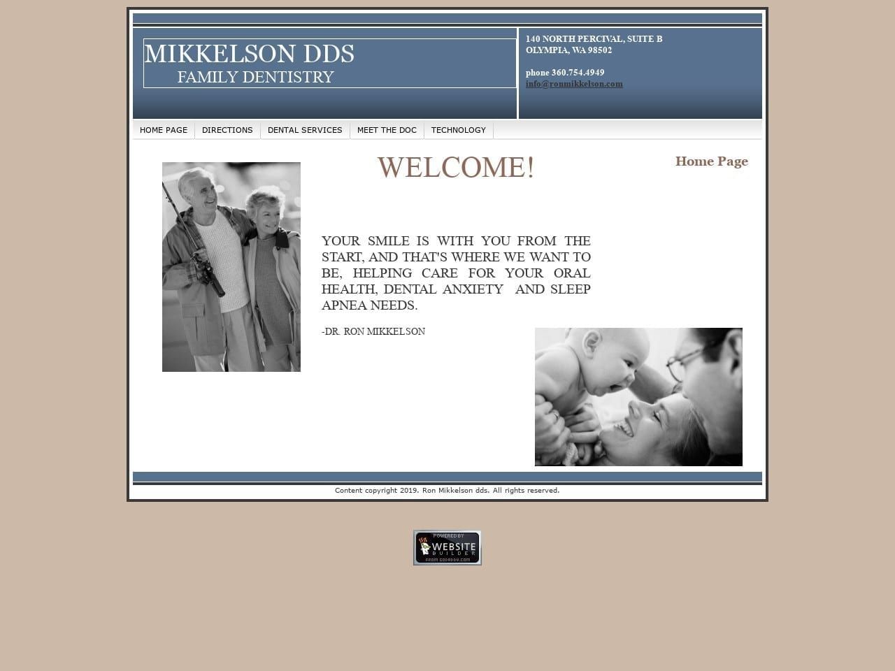Dr. Ronald A. Mikkelson DDS Website Screenshot from ronmikkelson.com
