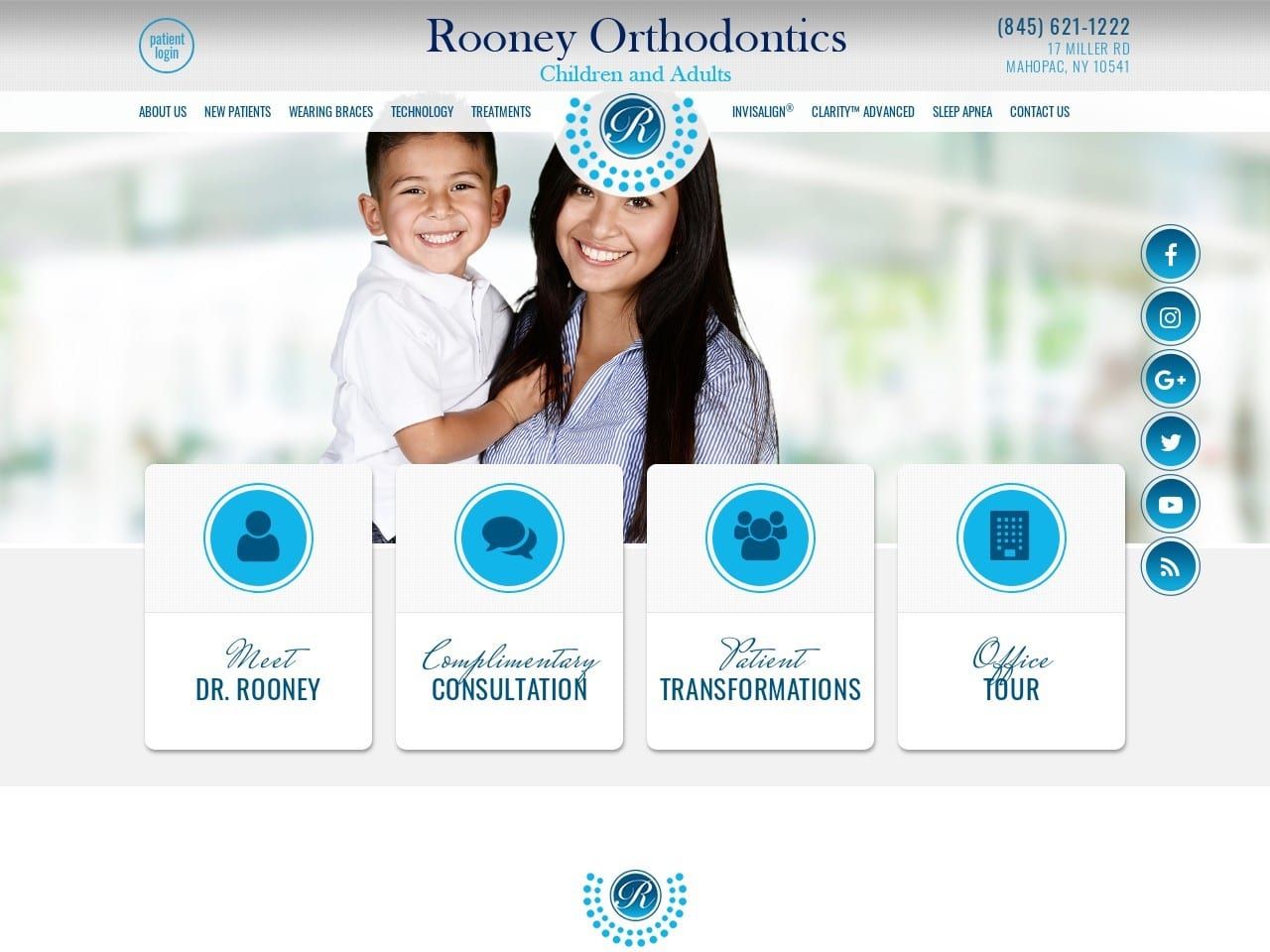 Dr. Sean M. Rooney Children and Adult Orthodontics Website Screenshot from rooneyortho.com