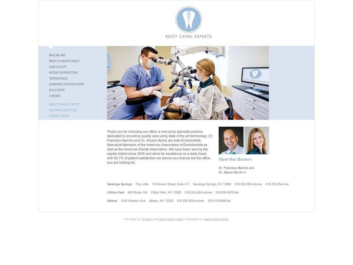 Root Canal Experts Website Screenshot from rootcanalexperts.com