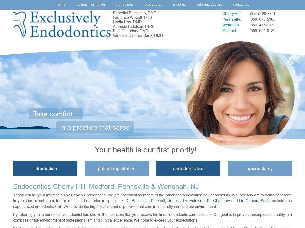Exclusively Endodontics Website Screenshot from rootcanalnj.com