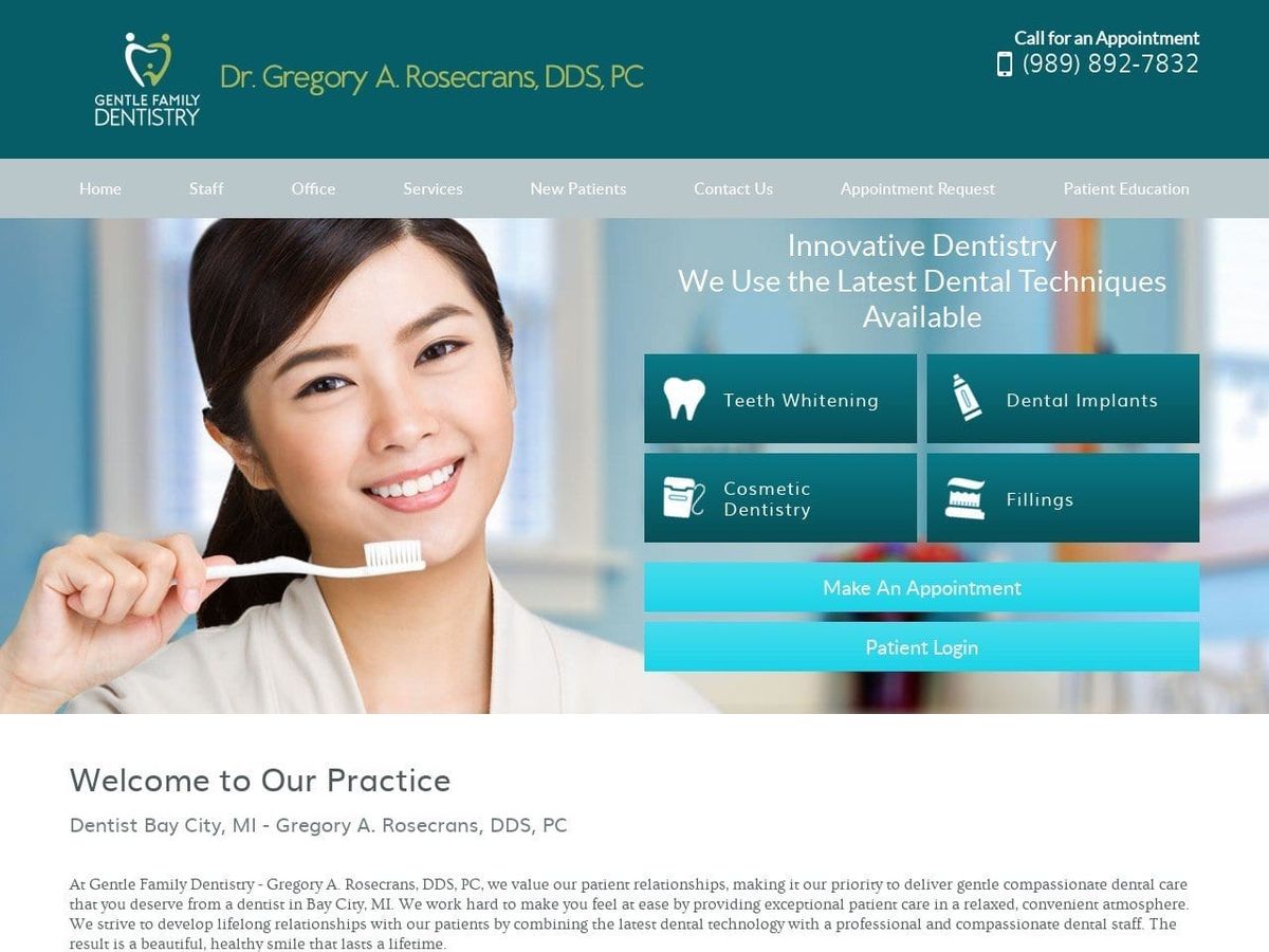 Gregory Rosecrans DDS Website Screenshot from rosecrans.com