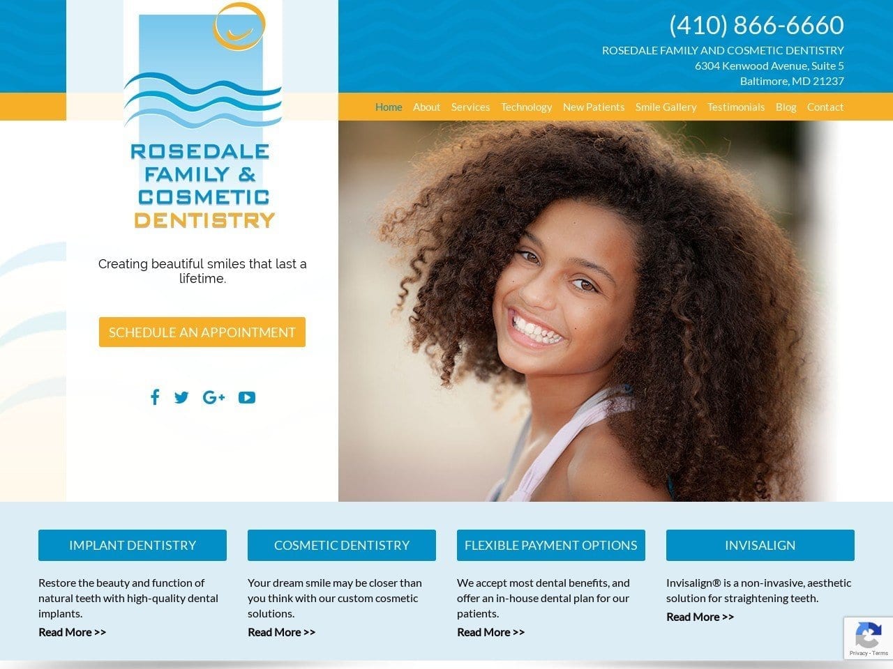 Padousis & Kaminaris DDS Website Screenshot from rosedalefamilydentistry.com