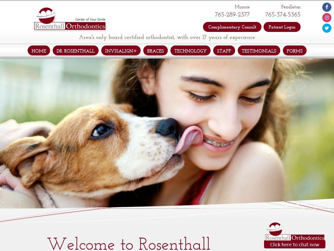 Rosenthall Orthodontics Website Screenshot from rosenthallortho.com