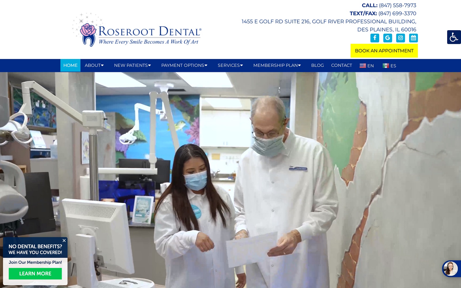 roserootdental.com screenshot