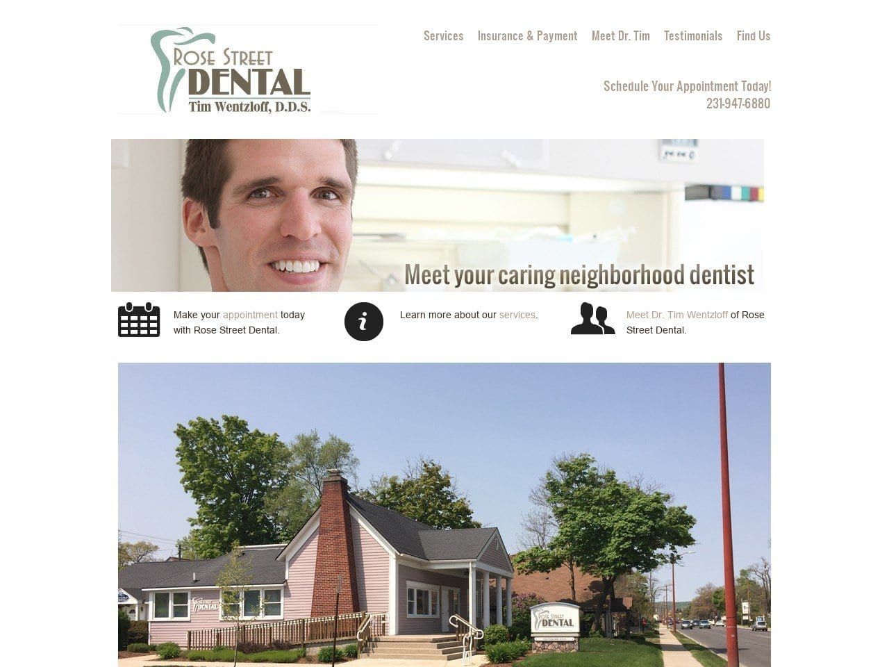 Rose Street Dental Website Screenshot from rosestreetdental.com