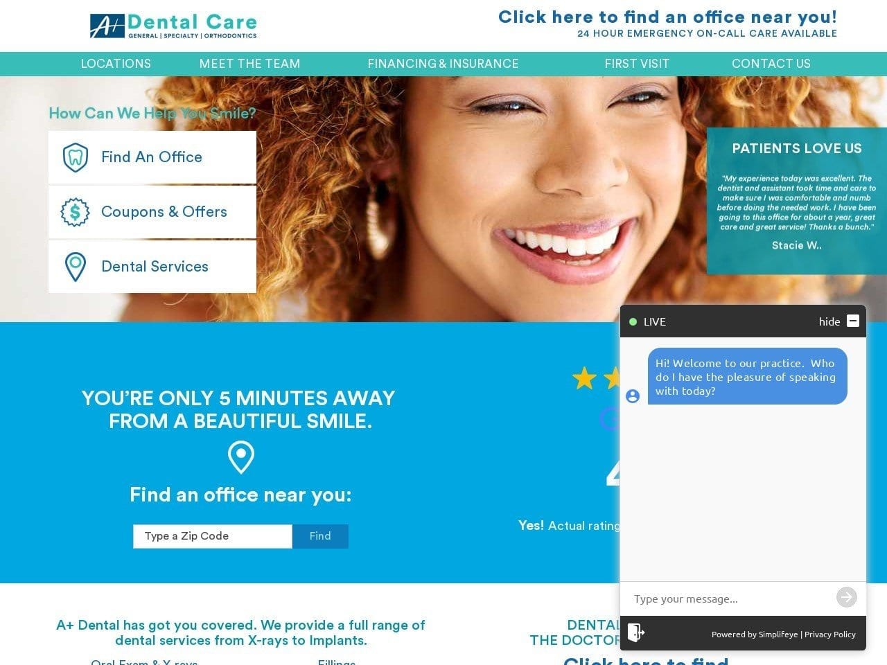 Personalized Dental Care Website Screenshot from rosevilledentist.com