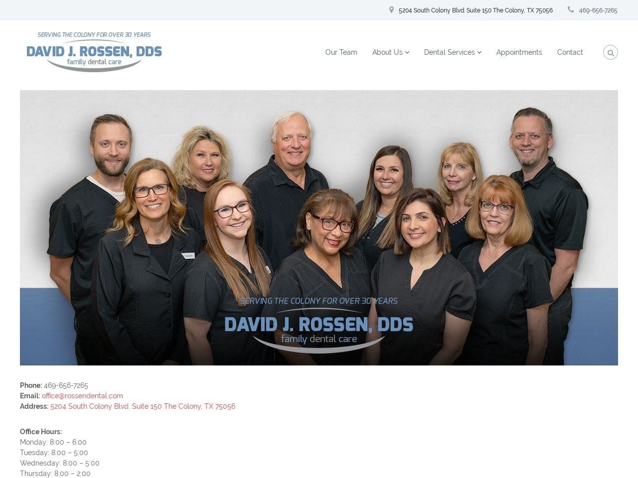 David J. Rossen DDS Website Screenshot from rossendental.com