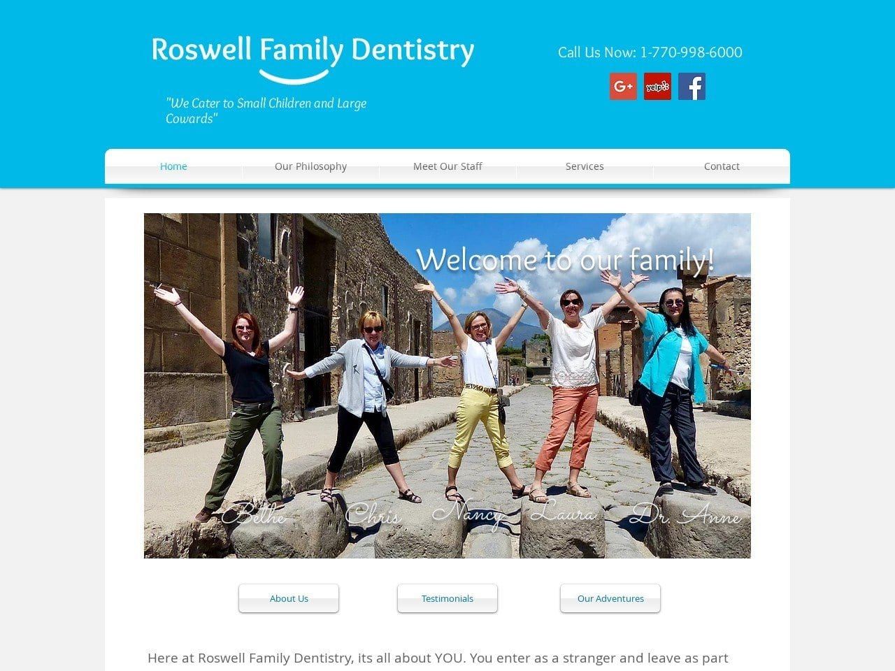Roswell Family Dentist Website Screenshot from roswellfamilydentistry.com