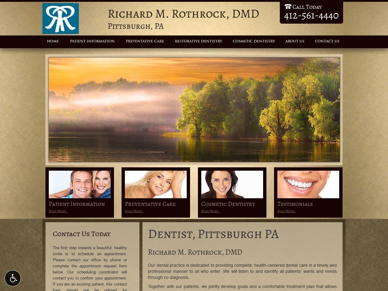 Dr. Richard M. Rothrock DMD Website Screenshot from rothrockdmd.com