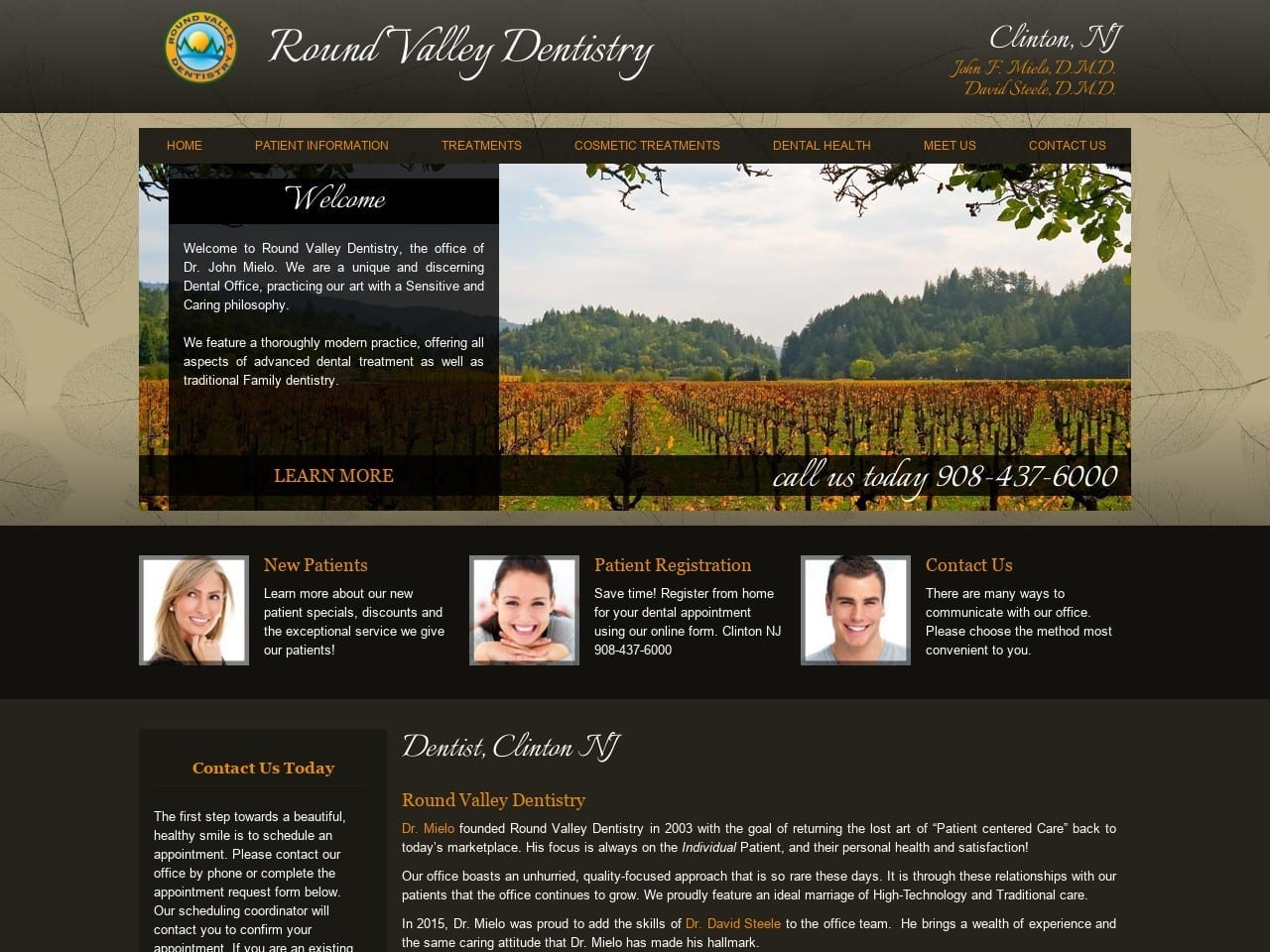 Round Valley Family Dentistry Website Screenshot from roundvalleydentistry.com