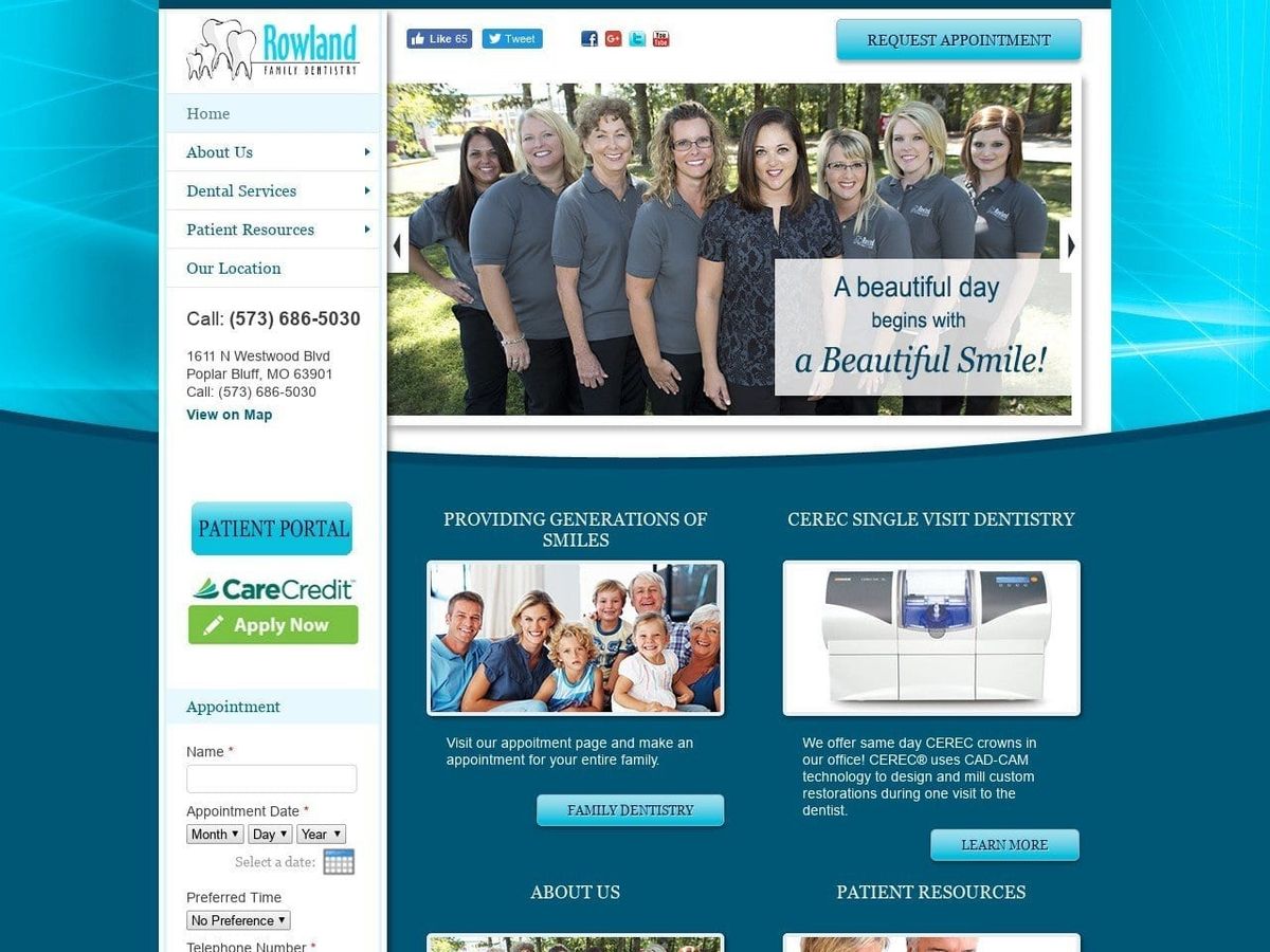 Rowland Dental Website Screenshot from rowlanddental.com