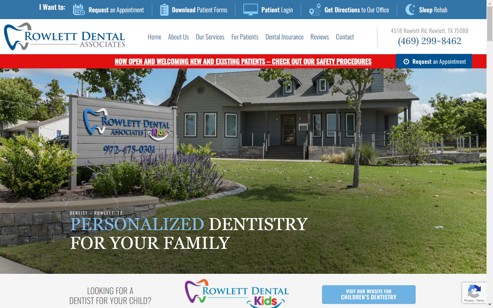 rowlettdental.com screenshot